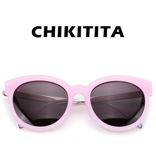 치키티타선글라스 CS5006 3 BK 오버사이즈 러브썸 뿔테 핑크